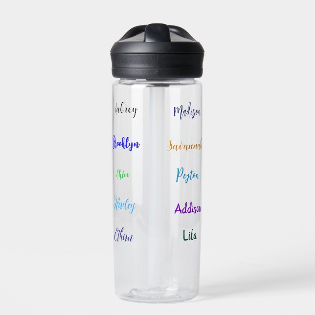 Personalised Waterproof Handwritten Script Names 1 Water Bottle (Front)