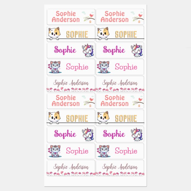 Personalised Waterproof Name Labels For Kids (Sheet)