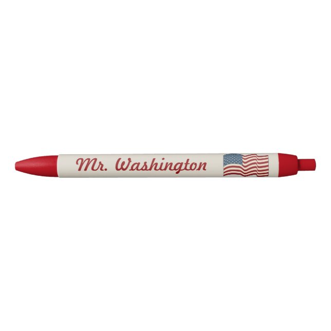 Personalised Waving American Flag Pen (Front)