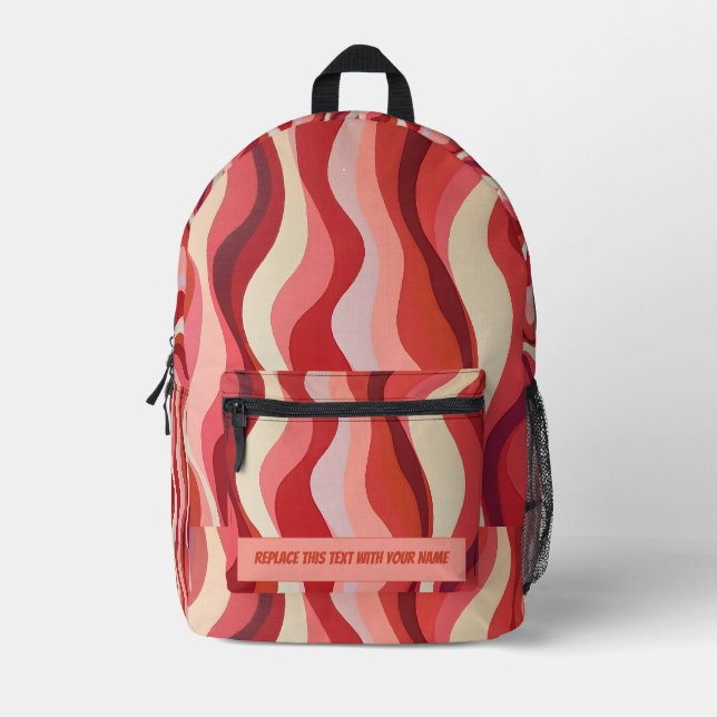 Personalised Wavy Stripe Backpack (Front)
