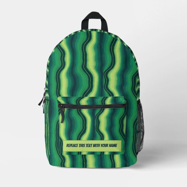 Personalised Wavy Stripe Backpack (Front)