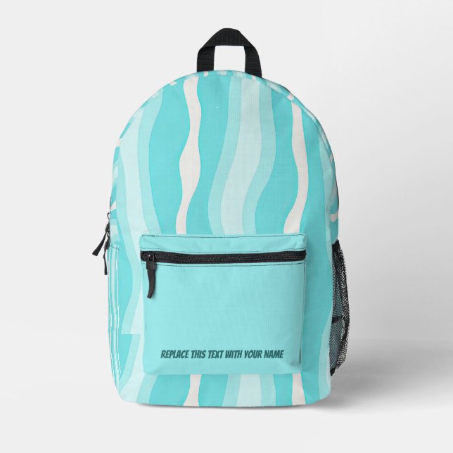 Personalised Wavy Stripe Backpack (Front)