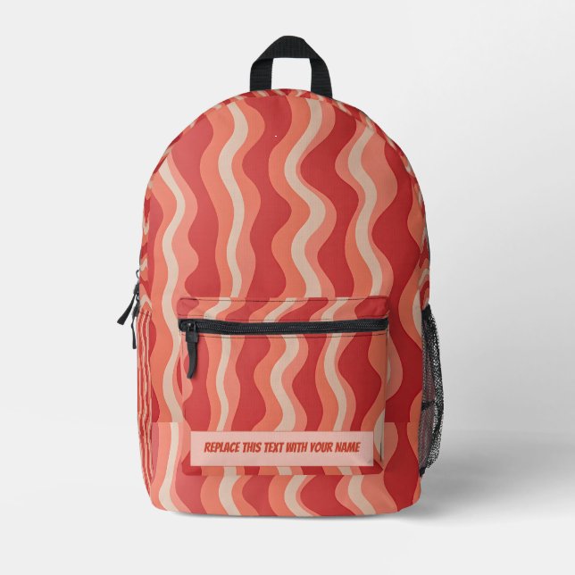 Personalised Wavy Stripe Backpack (Front)