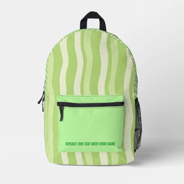 Personalised Wavy Stripe Backpack (Front)