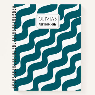 Personalised Wavy Stripes Spiral Notebook