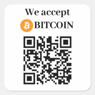 Personalised We Accept Bitcoin Sticker