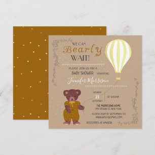 Personalised We Can Bearly Wait Baby Shower Girl I Invitation