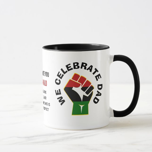 Personalised WE CELEBRATE DAD Fathers Day  Mug (Right)