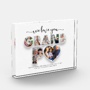 Personalised We Love You Collage Grandpa  Photo Block