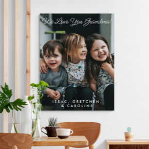 Personalised We Love You Grandma Photo Script Canvas Print