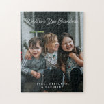 Personalised We Love You Grandma Photo Script Jigsaw Puzzle<br><div class="desc">Personalised We Love You Grandma Photo with Script Typography Jigsaw Puzzle (all text can be customised)</div>