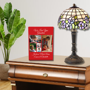 Personalised We Love You Grandma   Red 5 Photo Block