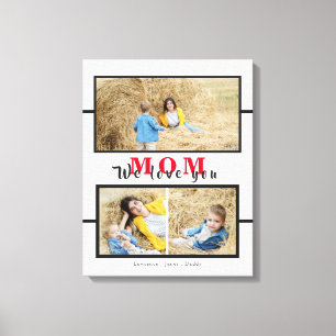 Personalised we love you Mum Grandma Photo Collage Canvas Print