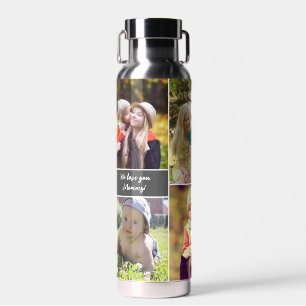 Personalised we love you mummy Photo Collage Water Bottle