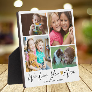 Personalised We Love You Nan 4 Photo Collage Plaque