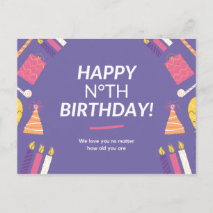 Personalised: We love you no matter how old you r Postcard