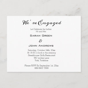 Personalised We’re Engaged Party Photo Invites Postcard