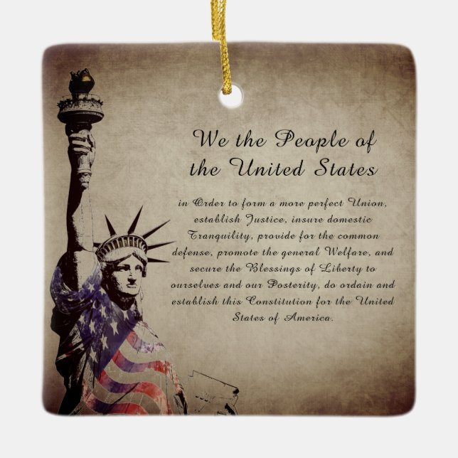 Personalised  We the People American  Ceramic Ornament (Front)