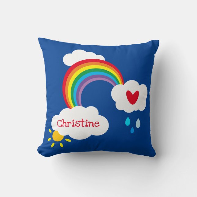 Personalised Weather Cloud and Raindrops Cushion (Front)