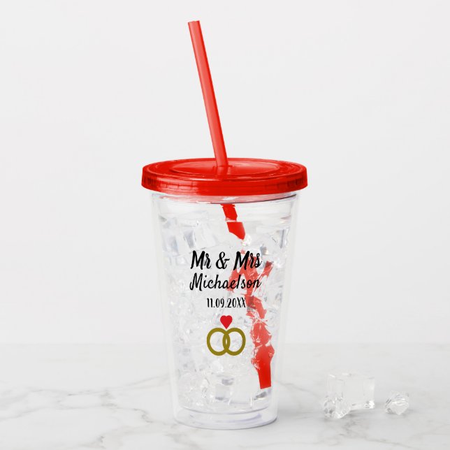 Personalised Wedding Acrylic Tumbler (Front Ice)