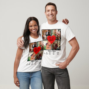 Personalised Wedding Anniversary 4 Photo Collage T-Shirt