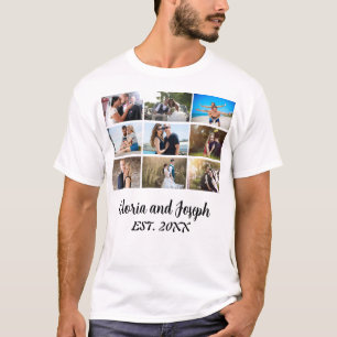 Personalised Wedding Anniversary 9 Photo Collage T-Shirt