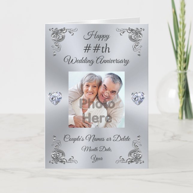 Personalised Wedding Anniversary Card with PHOTO (Front)