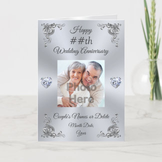 Personalised Wedding Anniversary Card with PHOTO