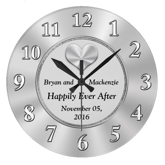 Personalised Wedding  Anniversary  Gift  Ideas  CLOCK  Zazzle 