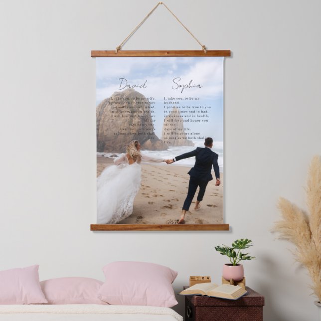 Personalised Wedding Anniversary Gift Our Vows Hanging Tapestry (Bedroom)
