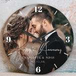 Personalised Wedding Anniversary  Large Clock<br><div class="desc">Commemorate your special moments with our Personalised Wedding Anniversary Large Clock,  featuring a modern design with chic script. Personalise it with your favourite couple photo to create an elegant and meaningful anniversary gift,  perfect for celebrating your wedding day or as a unique Valentine's Day keepsake!</div>