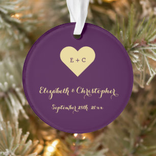 Personalised Wedding Anniversary Monogram Heart Ornament