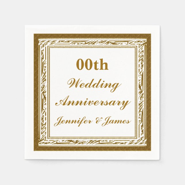 Personalised Wedding Anniversary Napkin (Front)