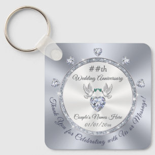 Personalised, Wedding Anniversary Party Favours,  Key Ring