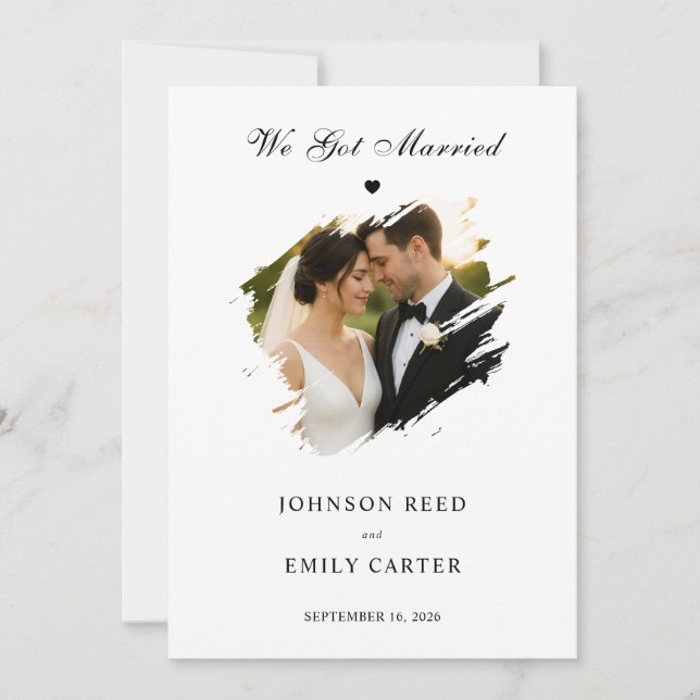 Personalised Wedding Announcement Card (Front)