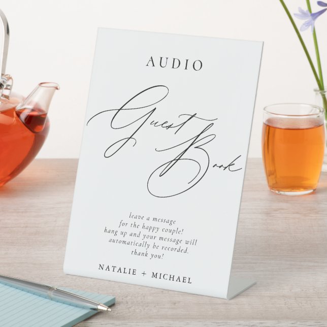Personalised Wedding Audio Telephone Guestbook Pedestal Sign (In SItu)