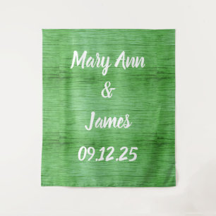 Personalised Wedding Backdrop Wood Background Tapestry