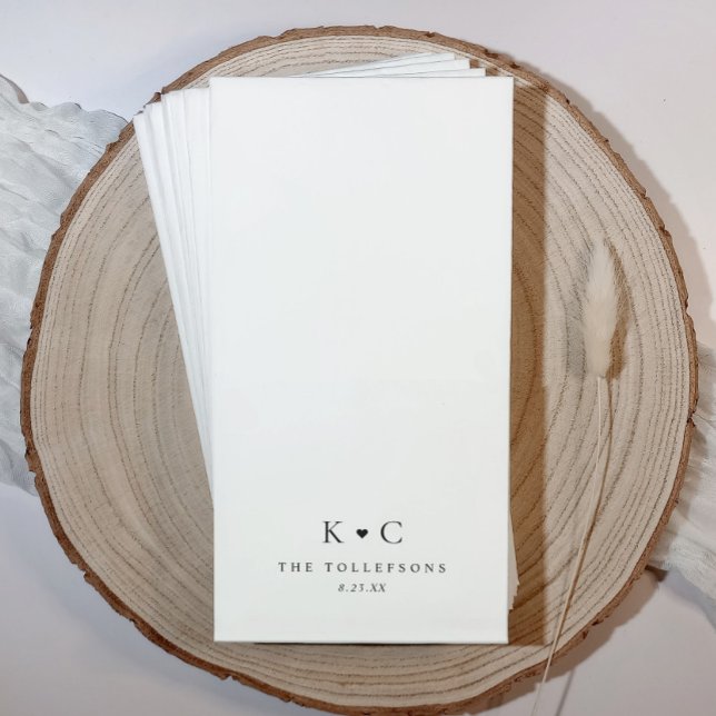 Personalised Wedding Bathroom Napkins for Restroom (Wedding towels for bathrooms - personalized modern monogram initials logo.)