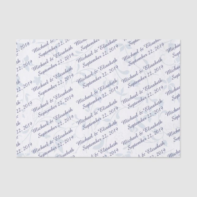 Personalised Wedding - Blue Tissue Paper (Front)