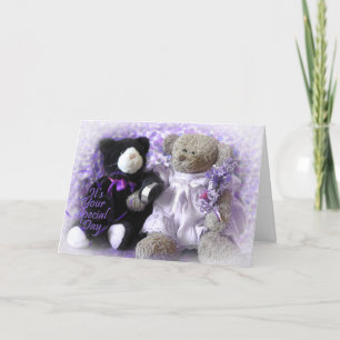 Personalised Wedding Bouquet from Bear -Purple Card