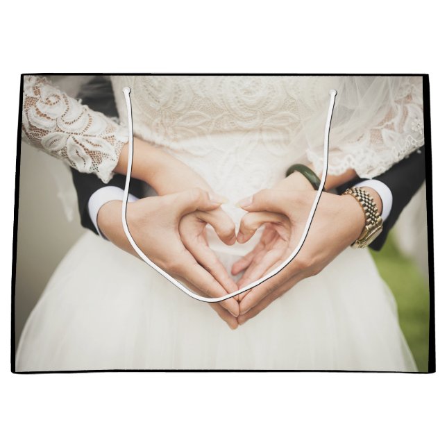 Personalised Wedding Bridal Engagement Photo Large Gift Bag (Front)