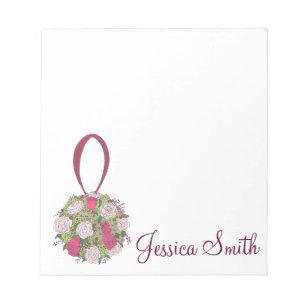 Personalised Wedding Bridal Party Bouquet Notepad