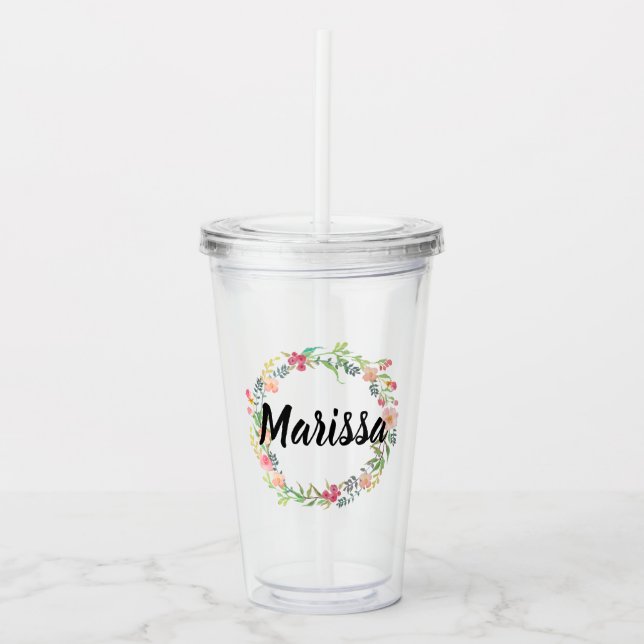 Personalised Wedding Bridesmaid / Maid of Honour Acrylic Tumbler (Front)