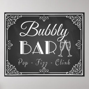 Personalised Wedding "Bubbly Bar" sign chalkboard