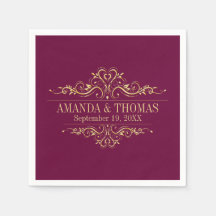 Personalised Wedding burgundy Elegant Paper 
