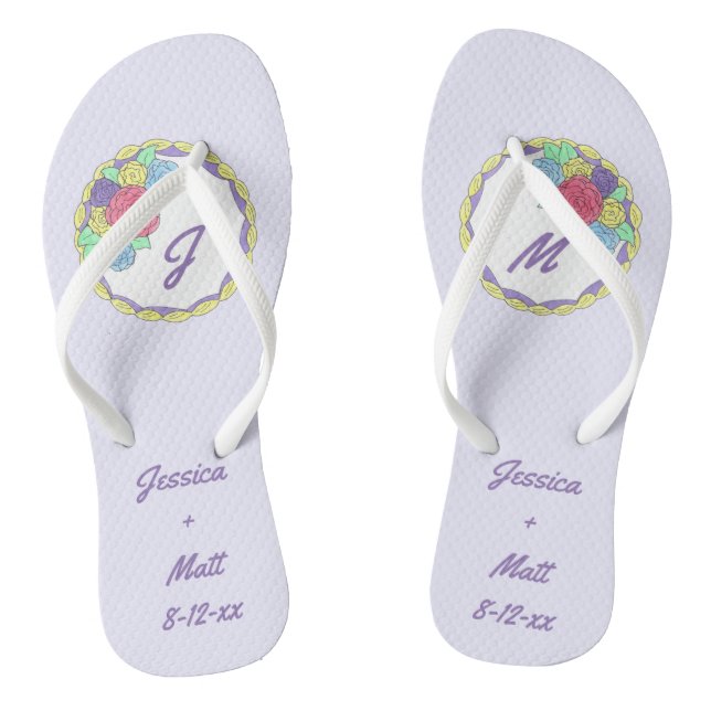 Personalised Wedding Cake Bridal Party Flip Flops (Footbed)