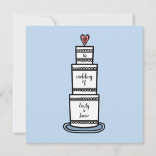 Personalised Wedding Cake Illustration Wedding Invitation