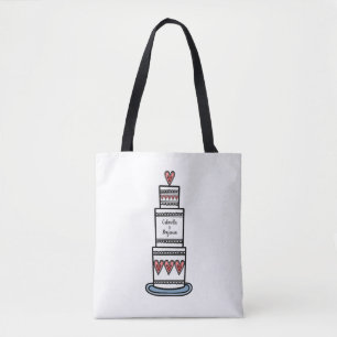 Personalised Wedding Cake Illustration Wedding Tote Bag