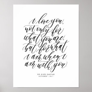Personalised Wedding Calligraphy Love Quote Sign