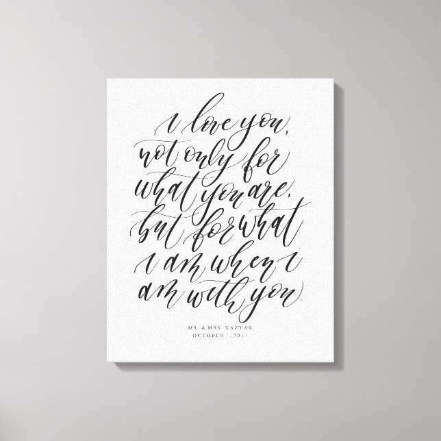 Personalised Wedding Calligraphy Love Quote Sign (Front)